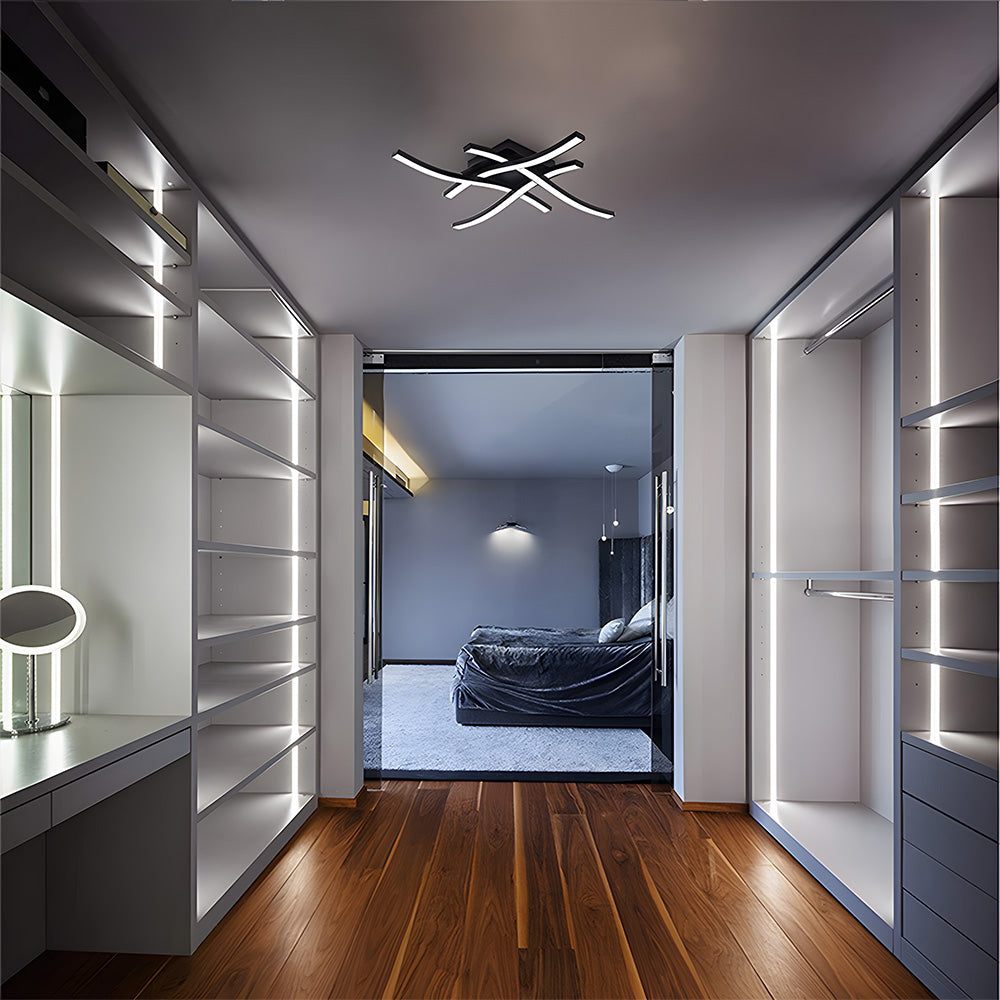 Creativity Curved Black LED Living Room Ceiling Lights