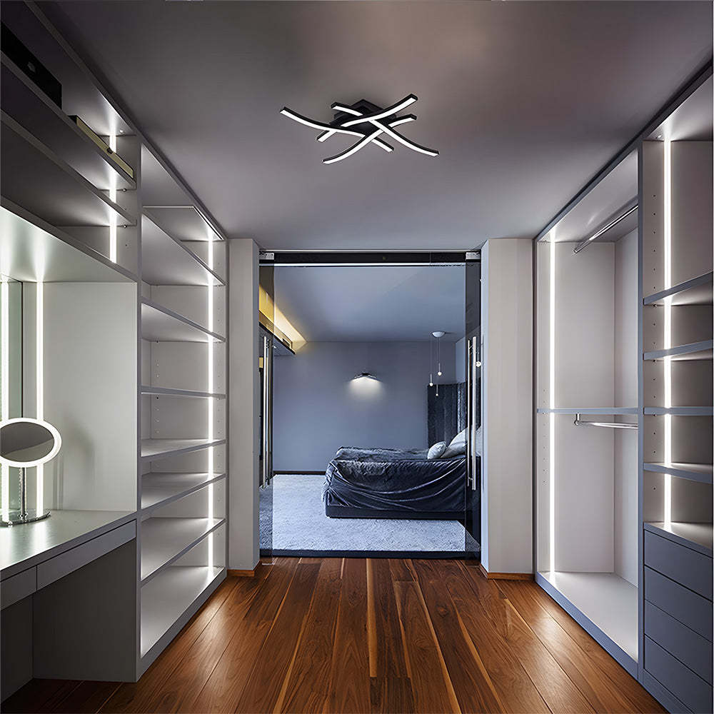 Creativity Curved Black LED Living Room Ceiling Lights