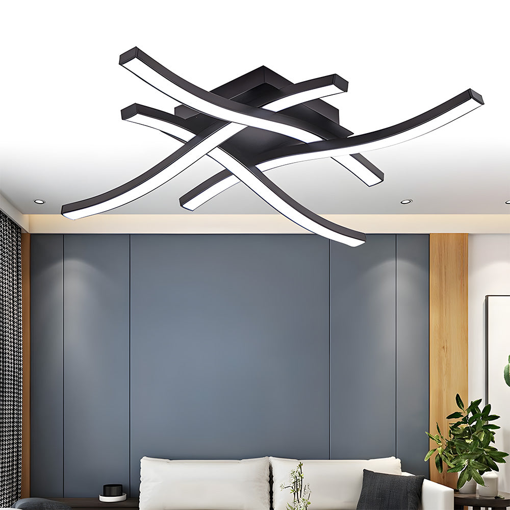 Creativity Curved Black LED Living Room Ceiling Lights
