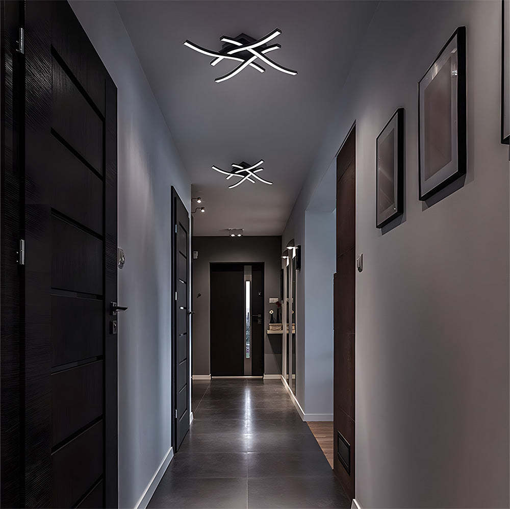 Creativity Curved Black LED Living Room Ceiling Lights