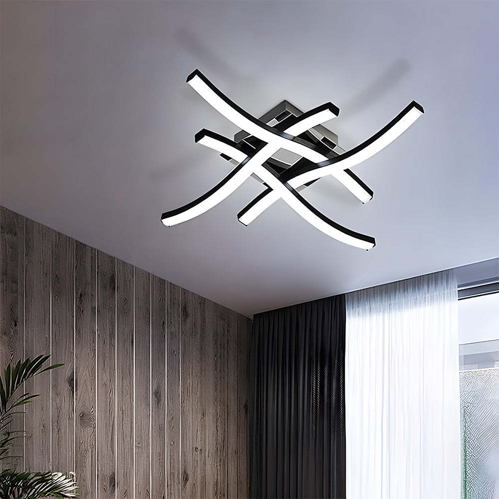 Creativity Curved Black LED Living Room Ceiling Lights