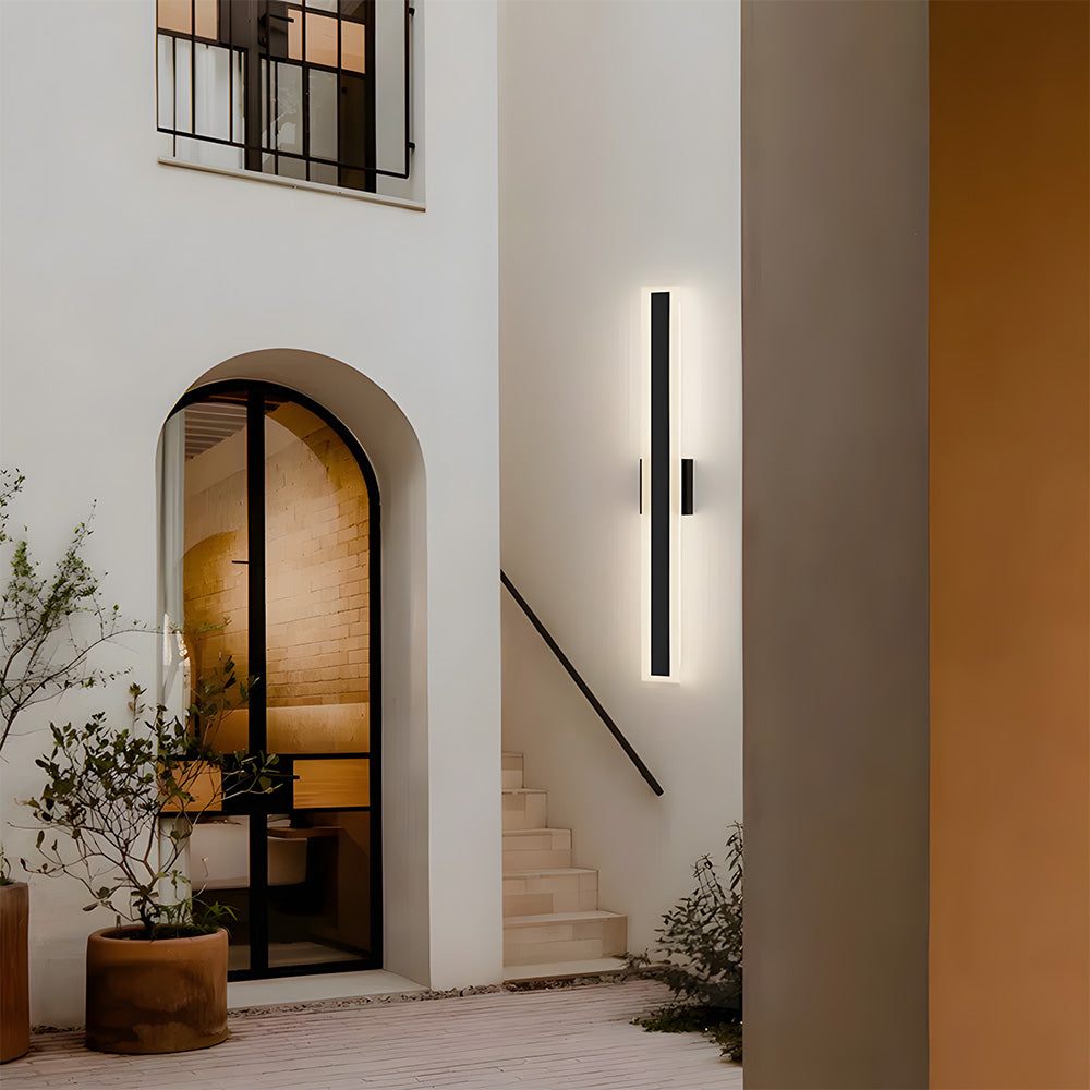 Sleek Architectural Vertical Rectangle Frame Front Door Lights for Luxury House Entrance