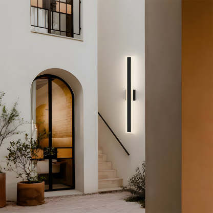 Sleek Architectural Vertical Rectangle Frame Front Door Lights for Luxury House Entrance