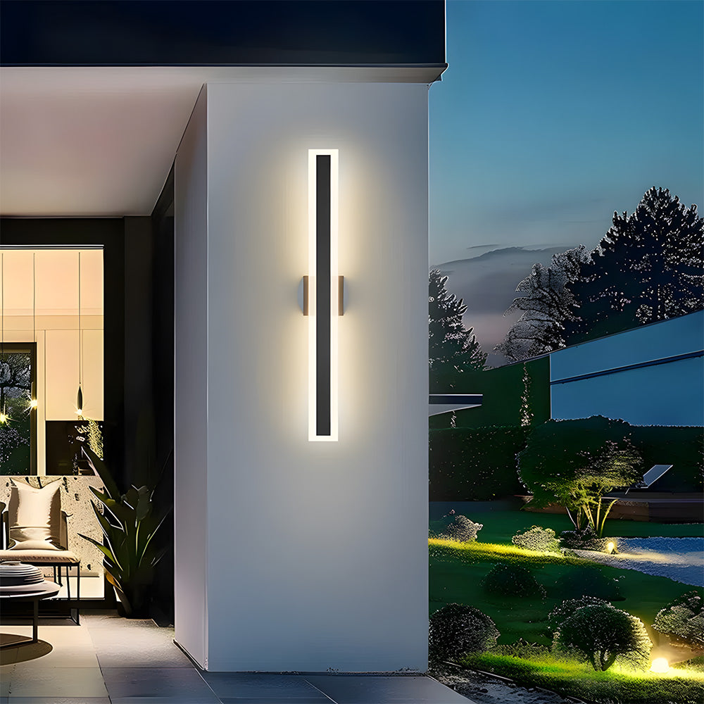 Sleek Architectural Vertical Rectangle Frame Front Door Lights for Luxury House Entrance