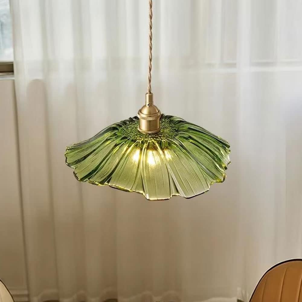 Vintage Flower Shape Glass Pendant Light For Dining Room