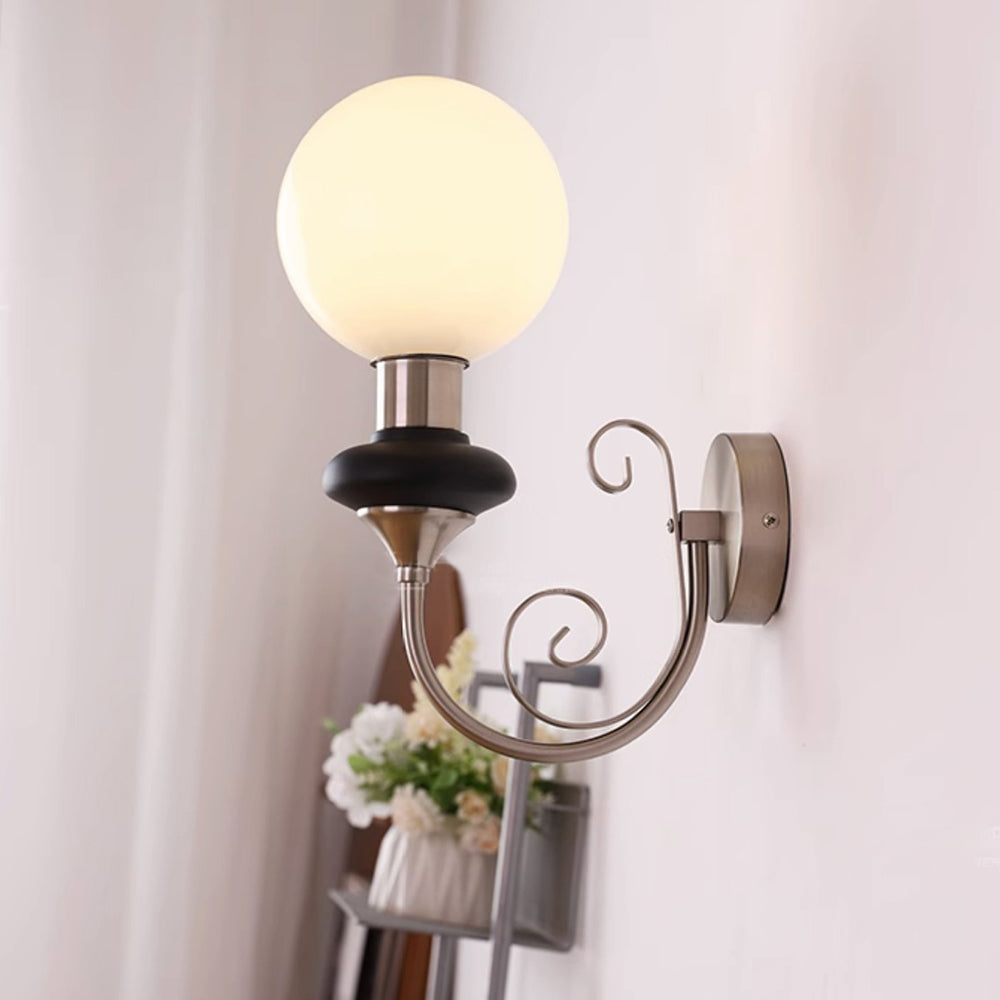 French Retro Glass 1-Light Wall Light
