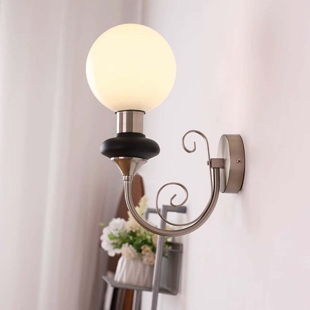 French Retro Glass 1-Light Wall Light