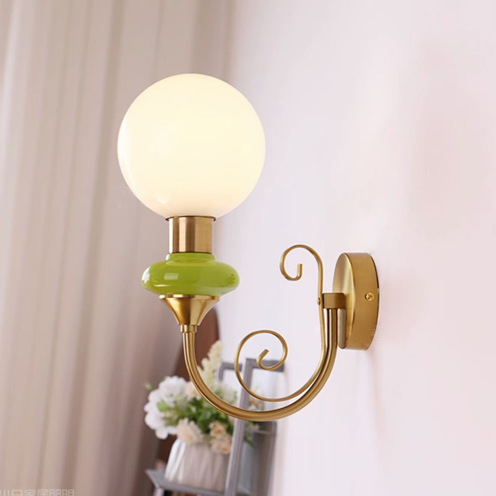 French Retro Glass 1-Light Wall Light