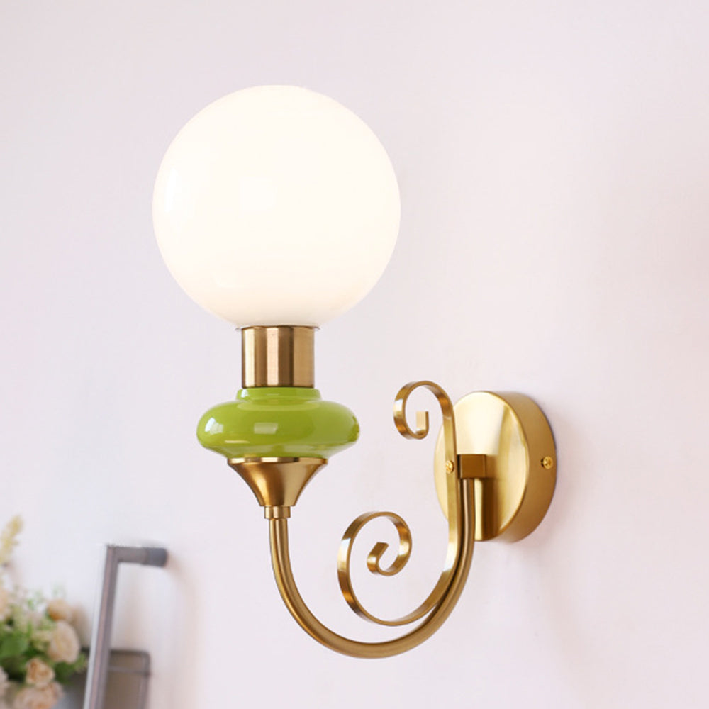 French Retro Glass 1-Light Wall Light