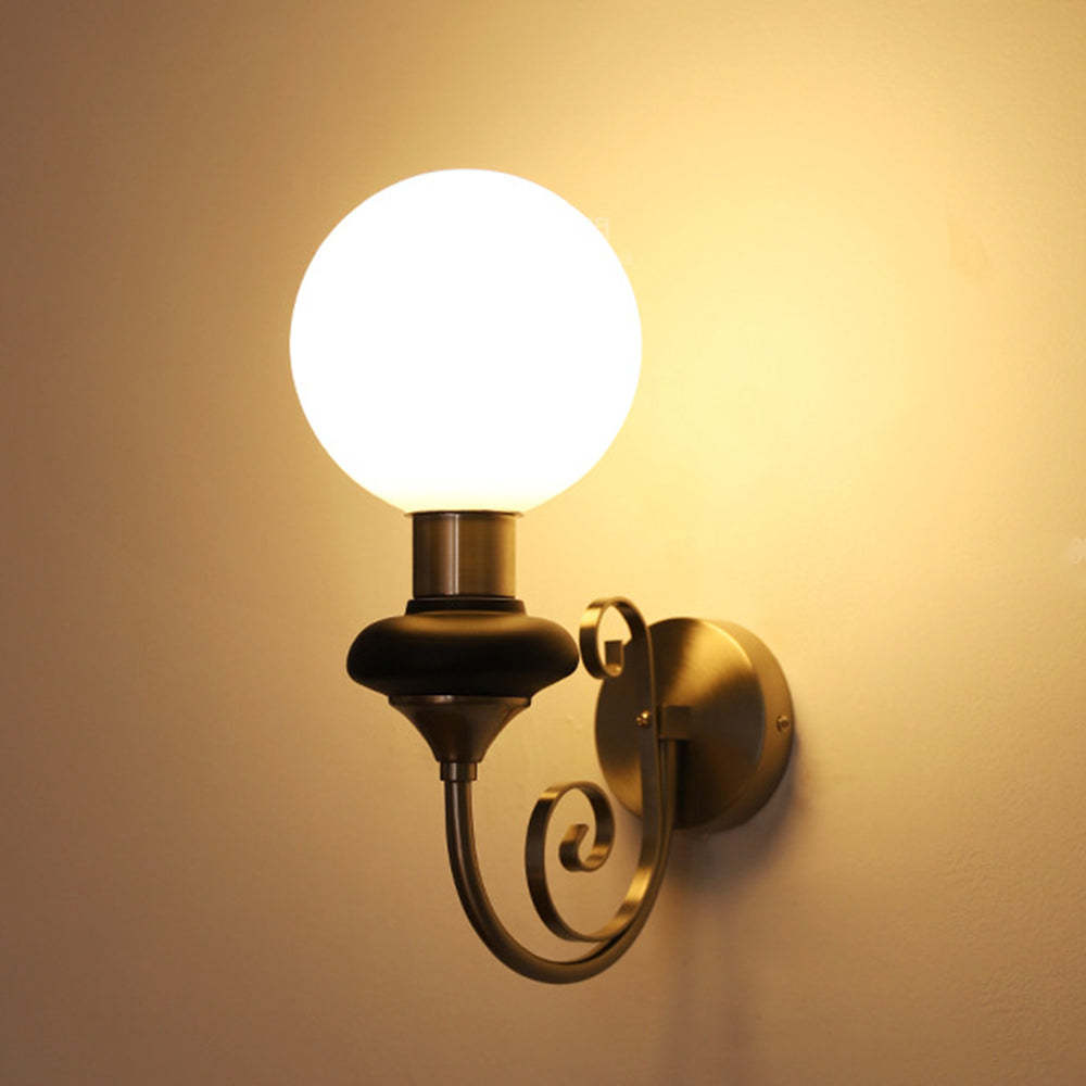 French Retro Glass 1-Light Wall Light