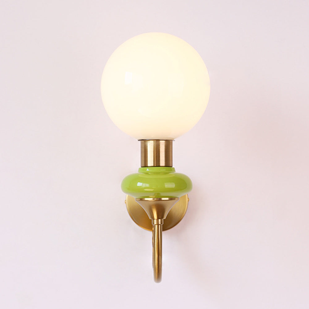 French Retro Glass 1-Light Wall Light