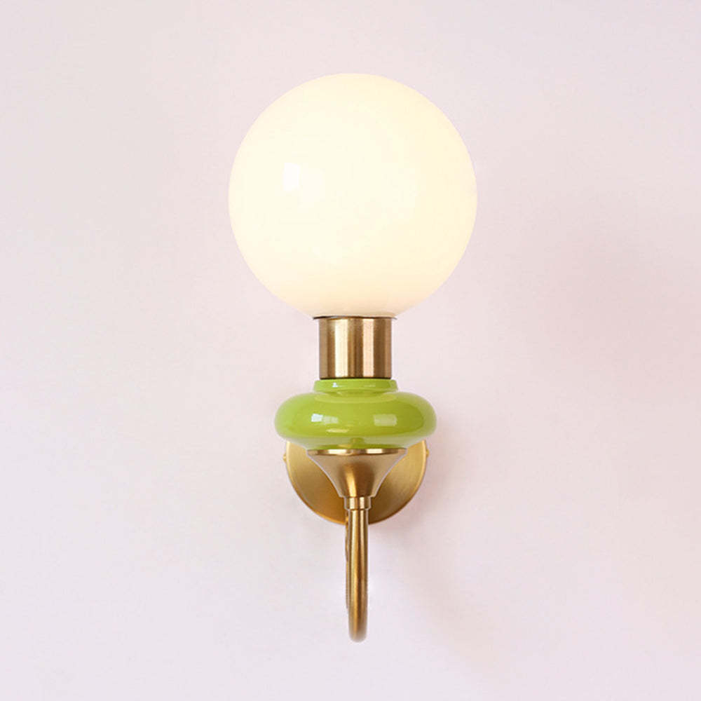 French Retro Glass 1-Light Wall Light