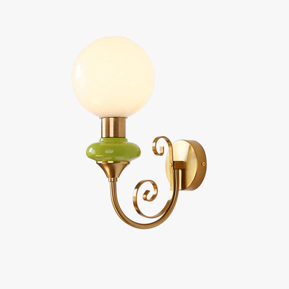 French Retro Glass 1-Light Wall Light