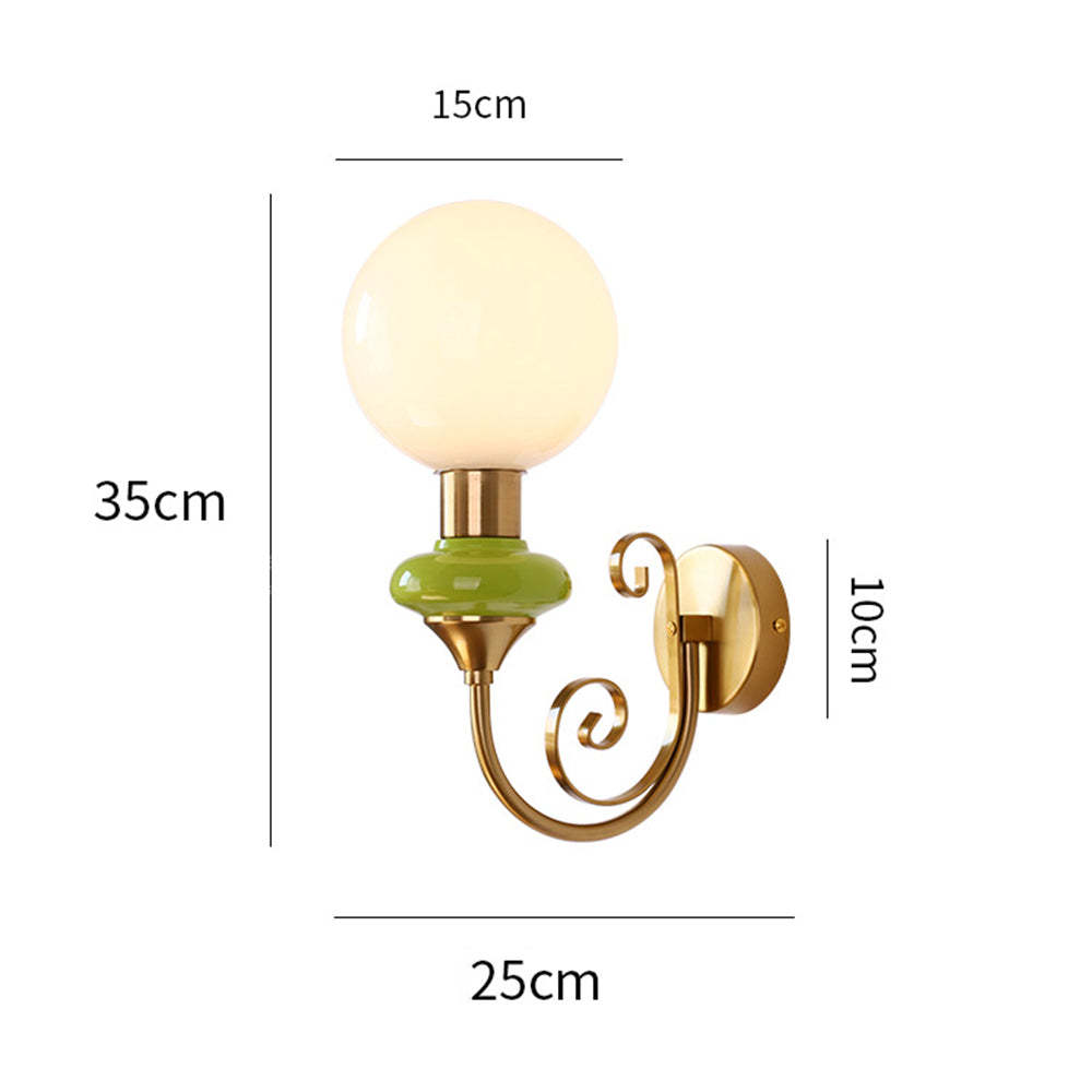 French Retro Glass 1-Light Wall Light