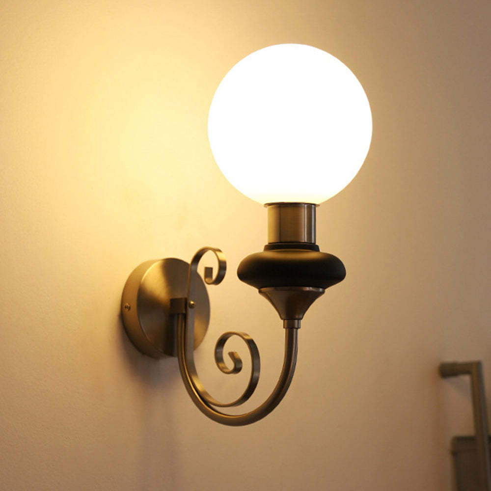 French Retro Glass 1-Light Wall Light