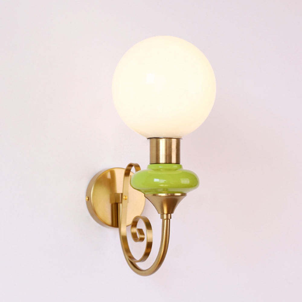 French Retro Glass 1-Light Wall Light