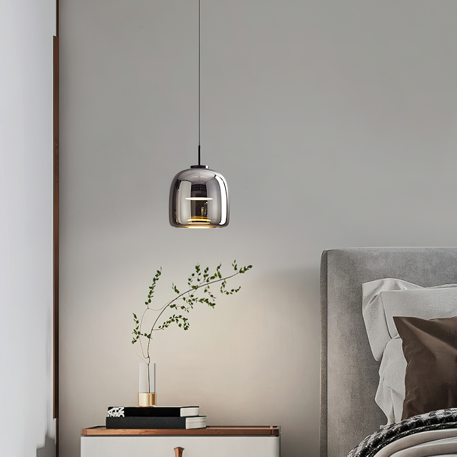 Modern Simple Glass Bowl Led Kitchen Pendant Light