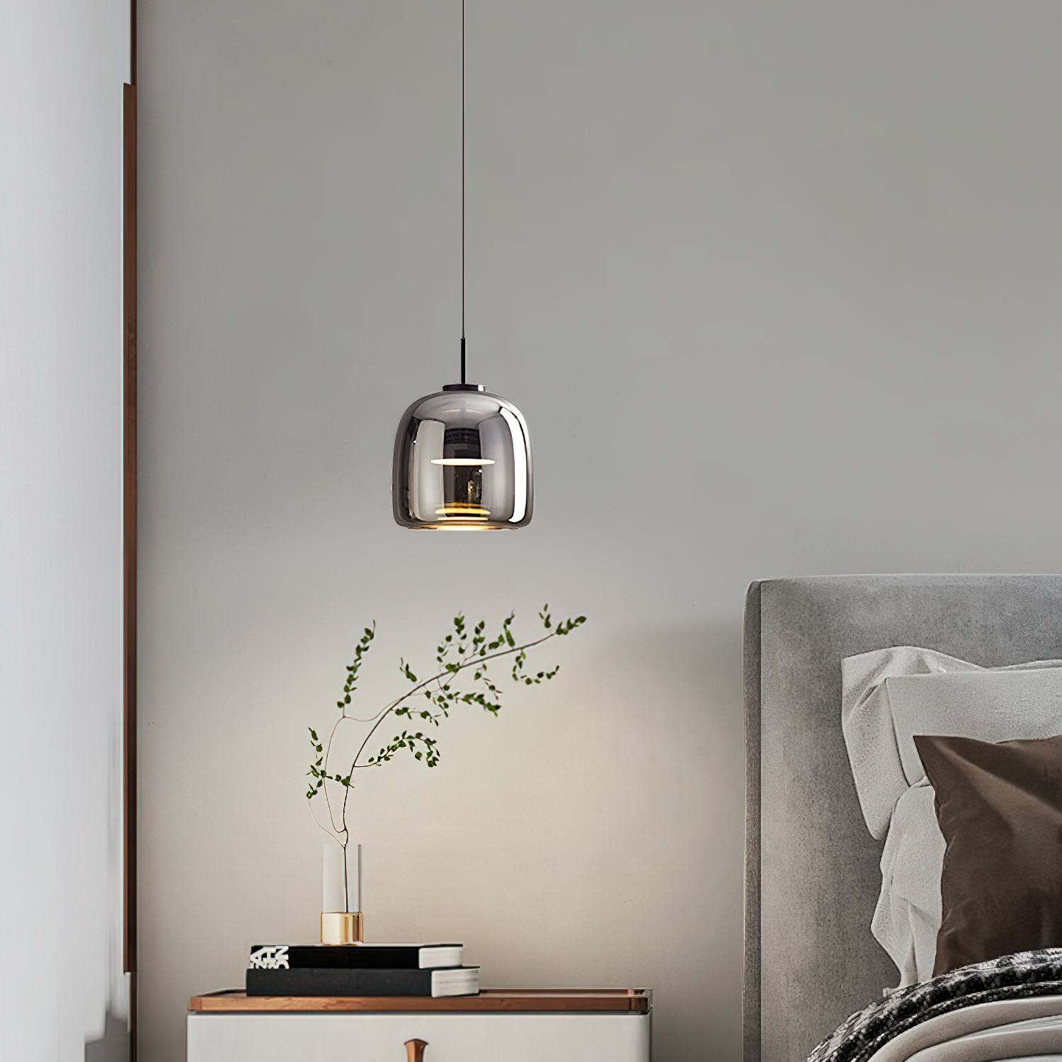 Modern Simple Glass Bowl Led Kitchen Pendant Light