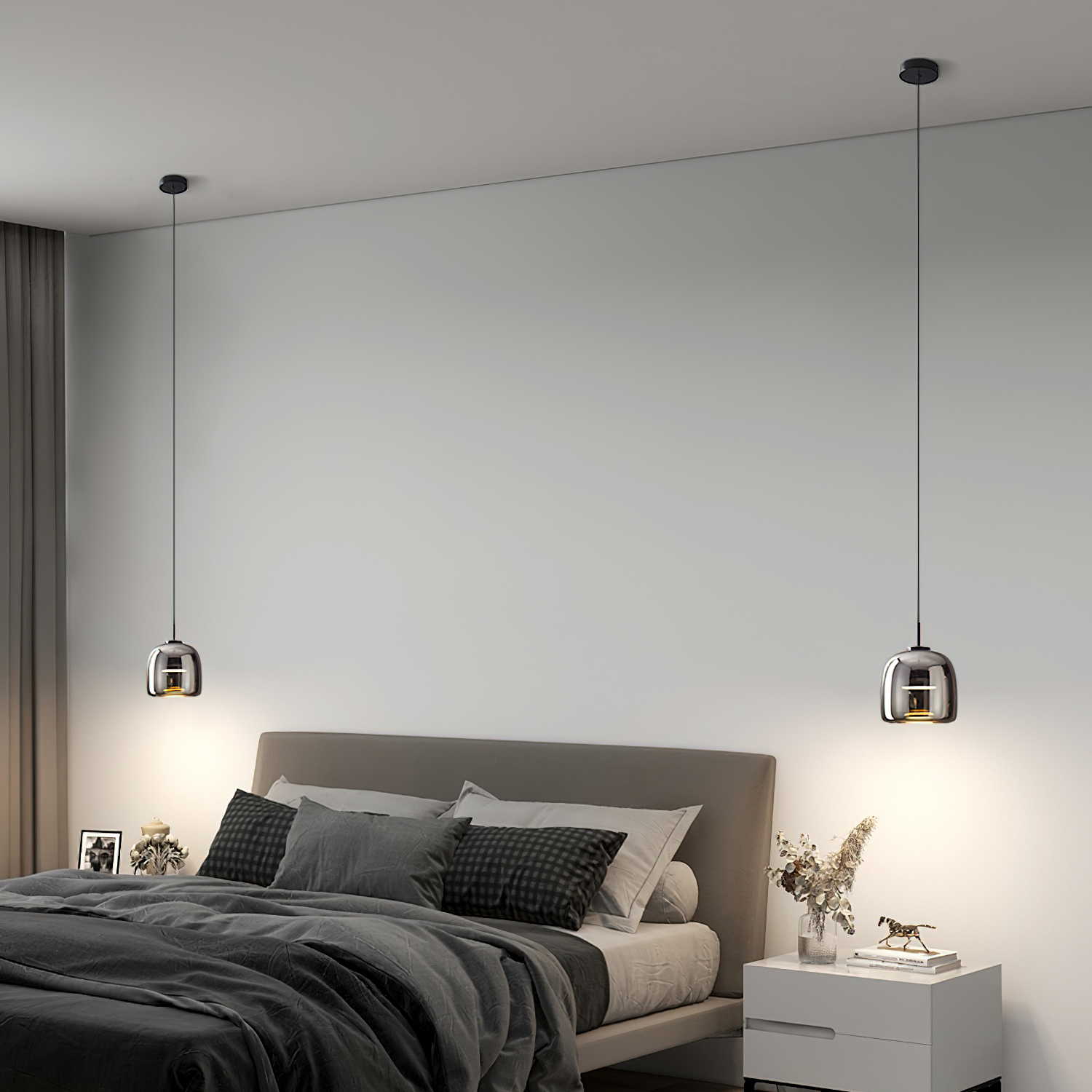 Modern Simple Glass Bowl Led Kitchen Pendant Light