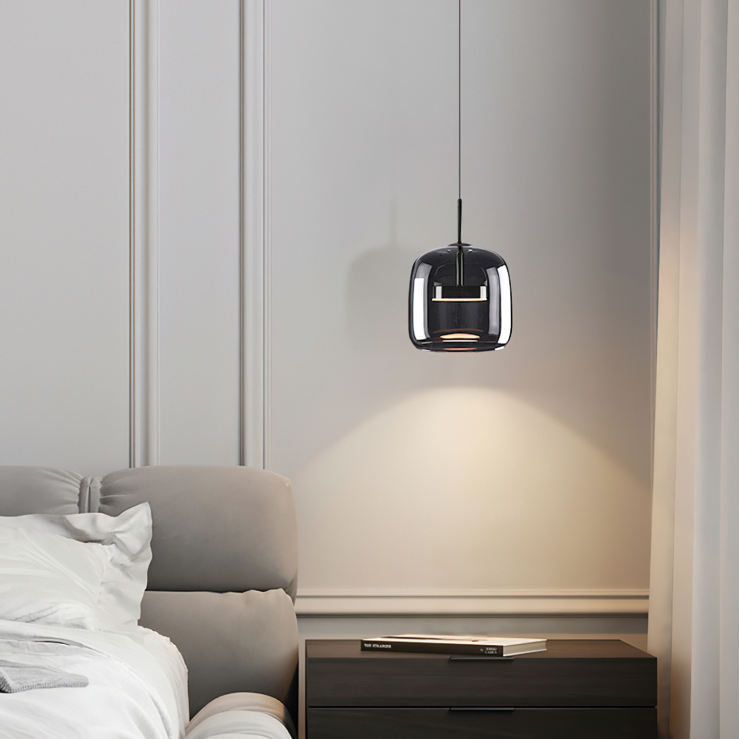 Modern Simple Glass Bowl Led Kitchen Pendant Light