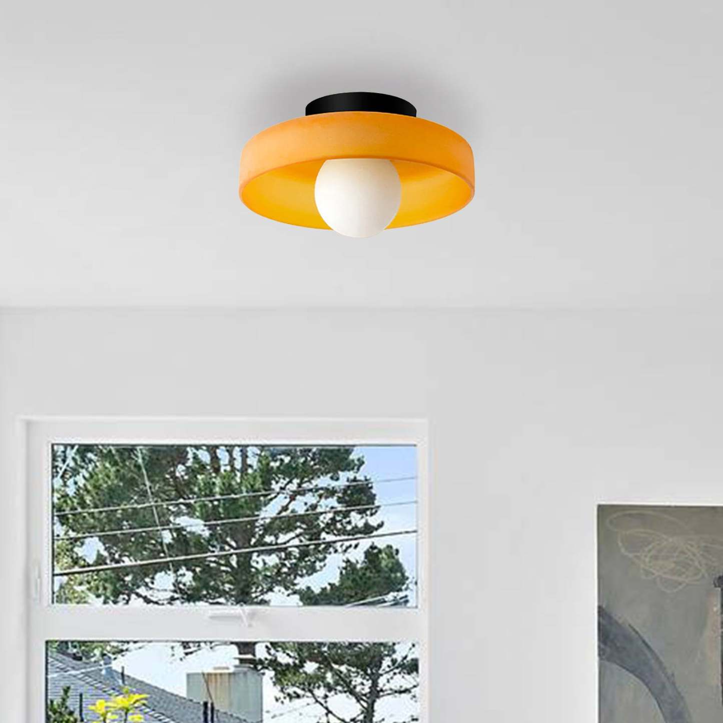 Contemporary Modern Glass Round LED Flush Mount Ceiling Lights