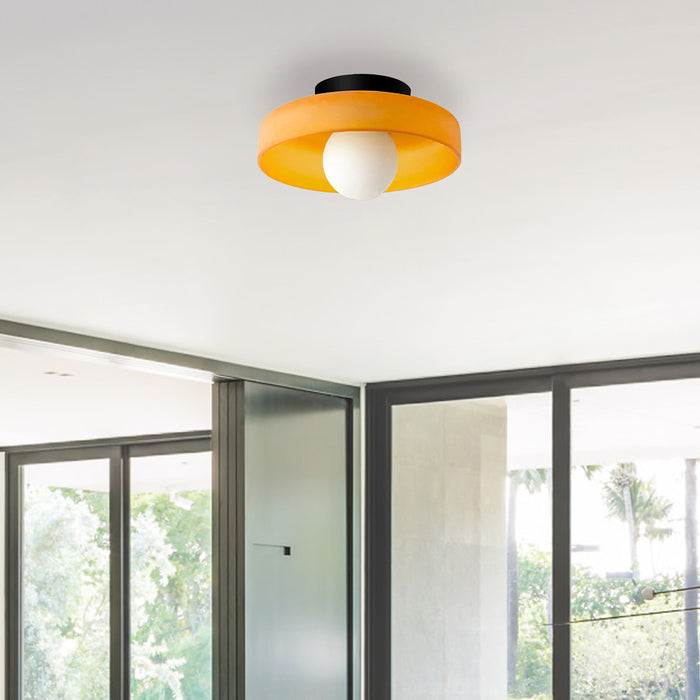 Glass Round LED Flush Mount Ceiling Light