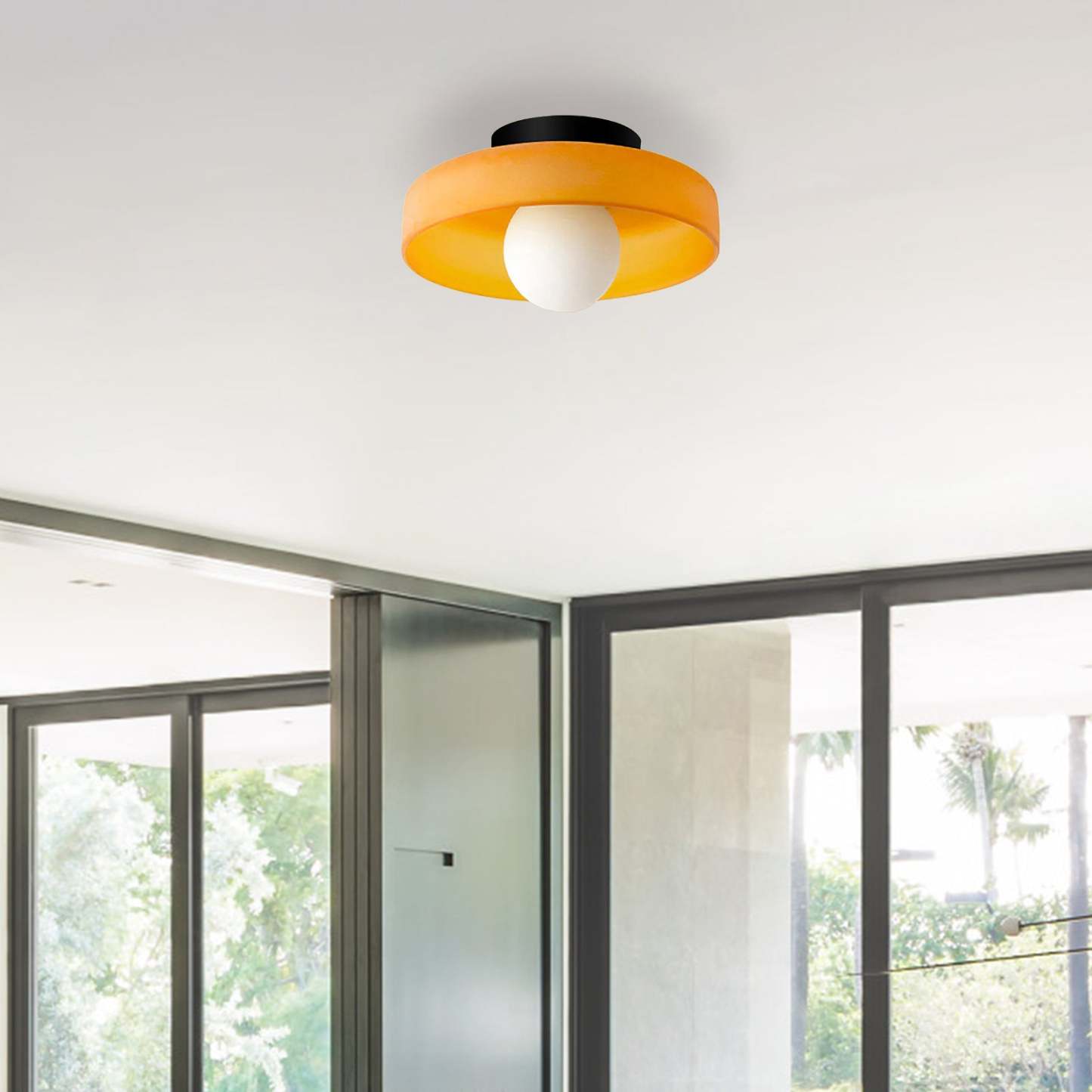 Contemporary Modern Glass Round LED Flush Mount Ceiling Lights