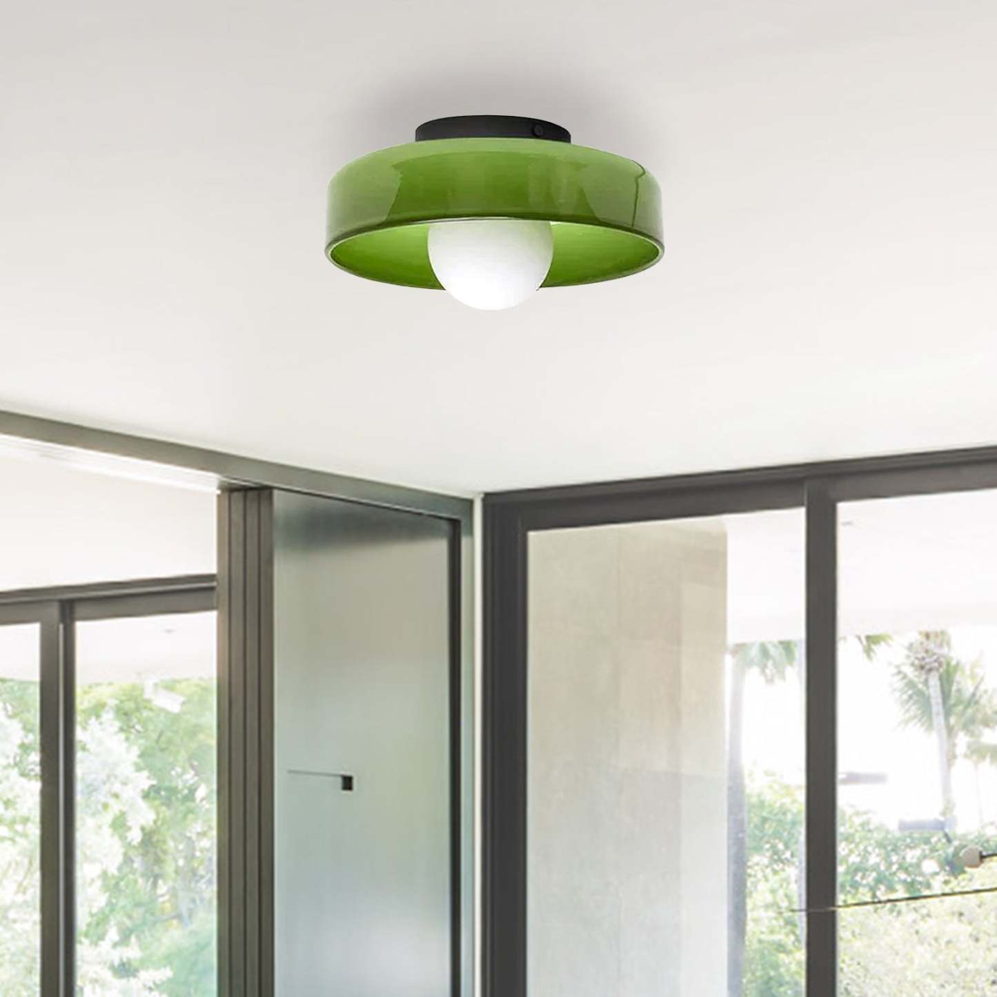 Contemporary Modern Glass Round LED Flush Mount Ceiling Lights