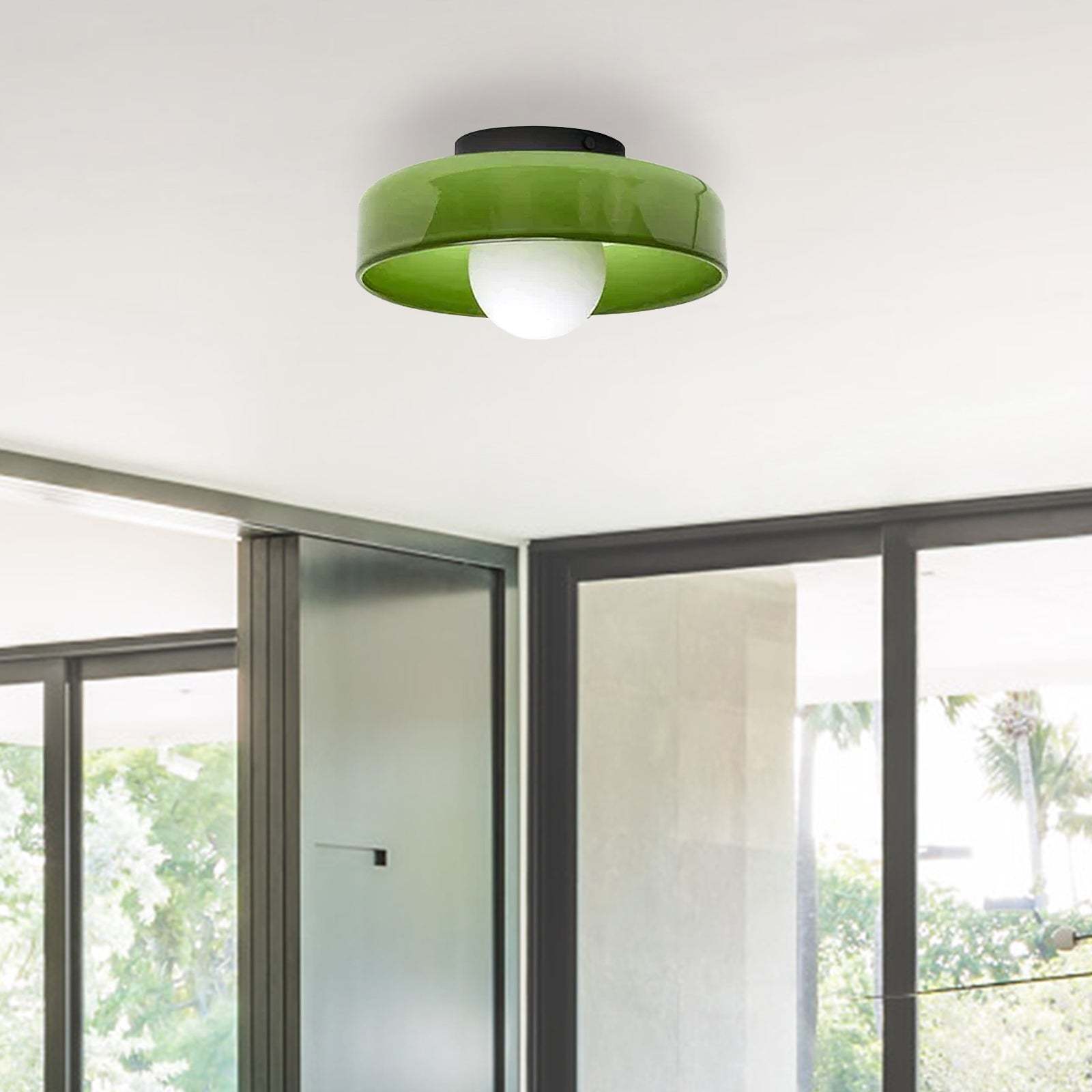 Contemporary Modern Glass Round LED Flush Mount Ceiling Lights