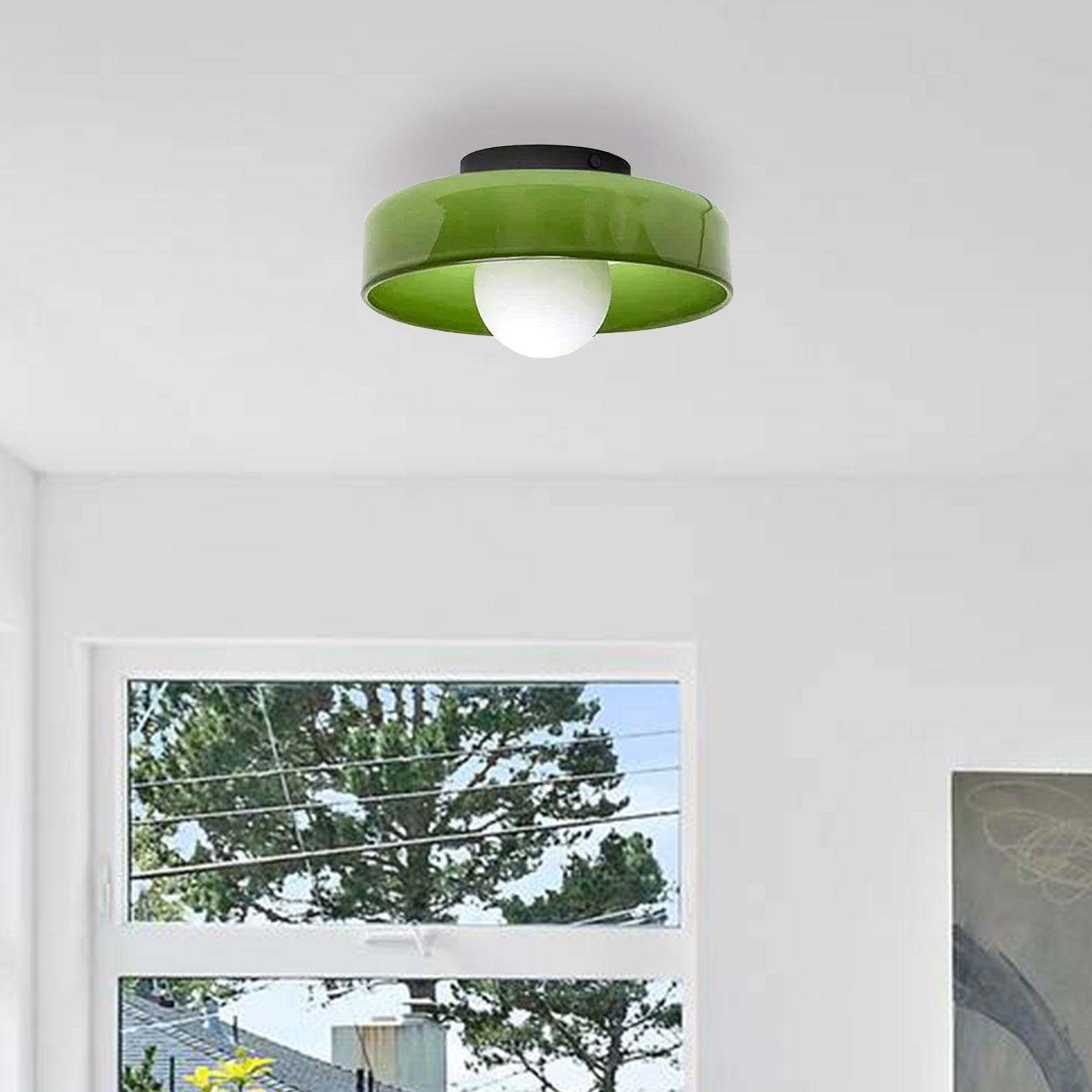 Contemporary Modern Glass Round LED Flush Mount Ceiling Lights