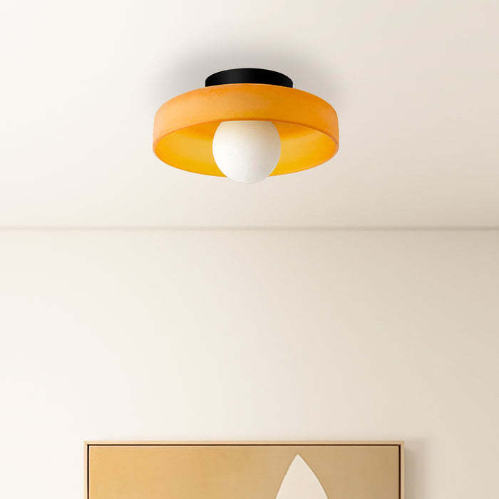 Glass Round LED Flush Mount Ceiling Light