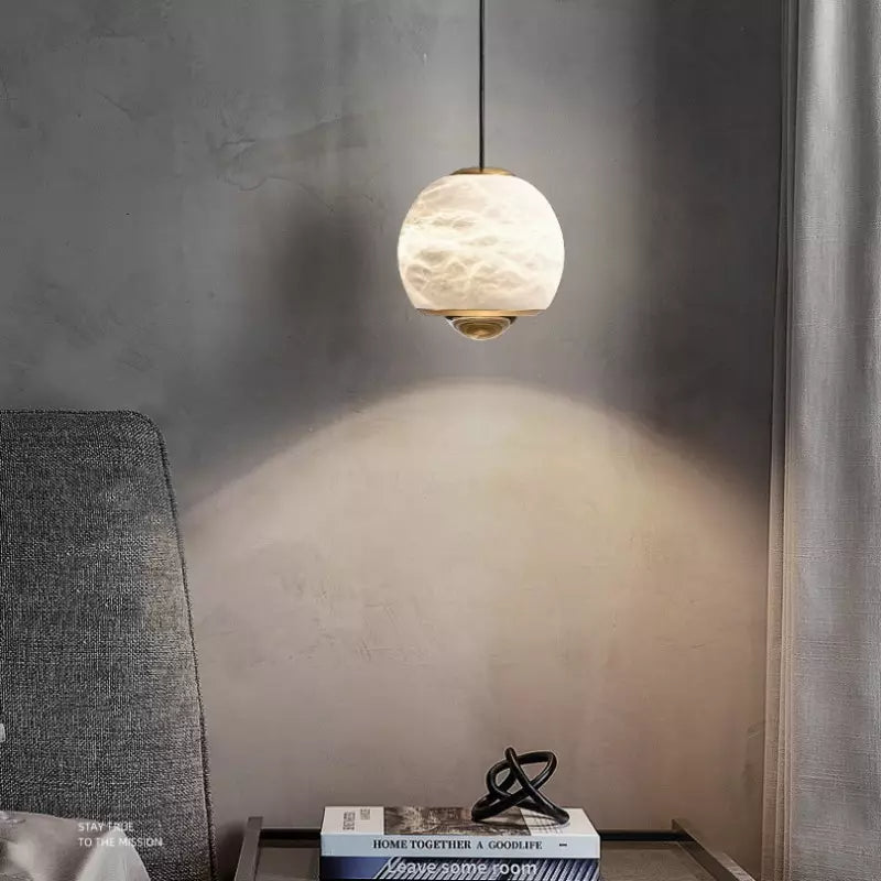 Nordic Marble Alabaster Globe Pendant Lamp -Homdiy