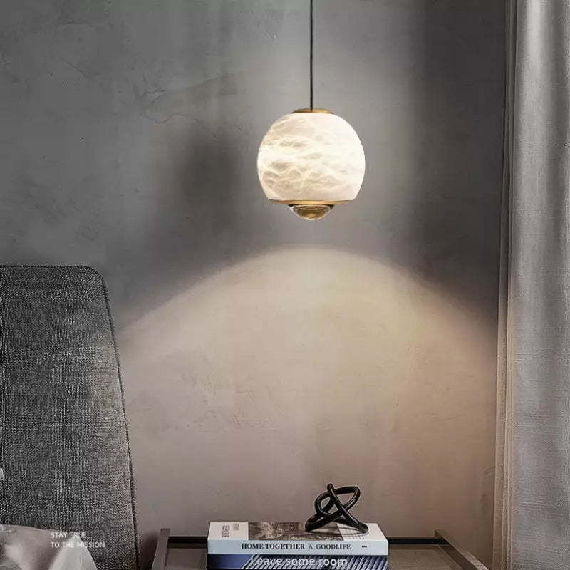 Nordic Marble Alabaster Globe Pendant Lamp -Homdiy
