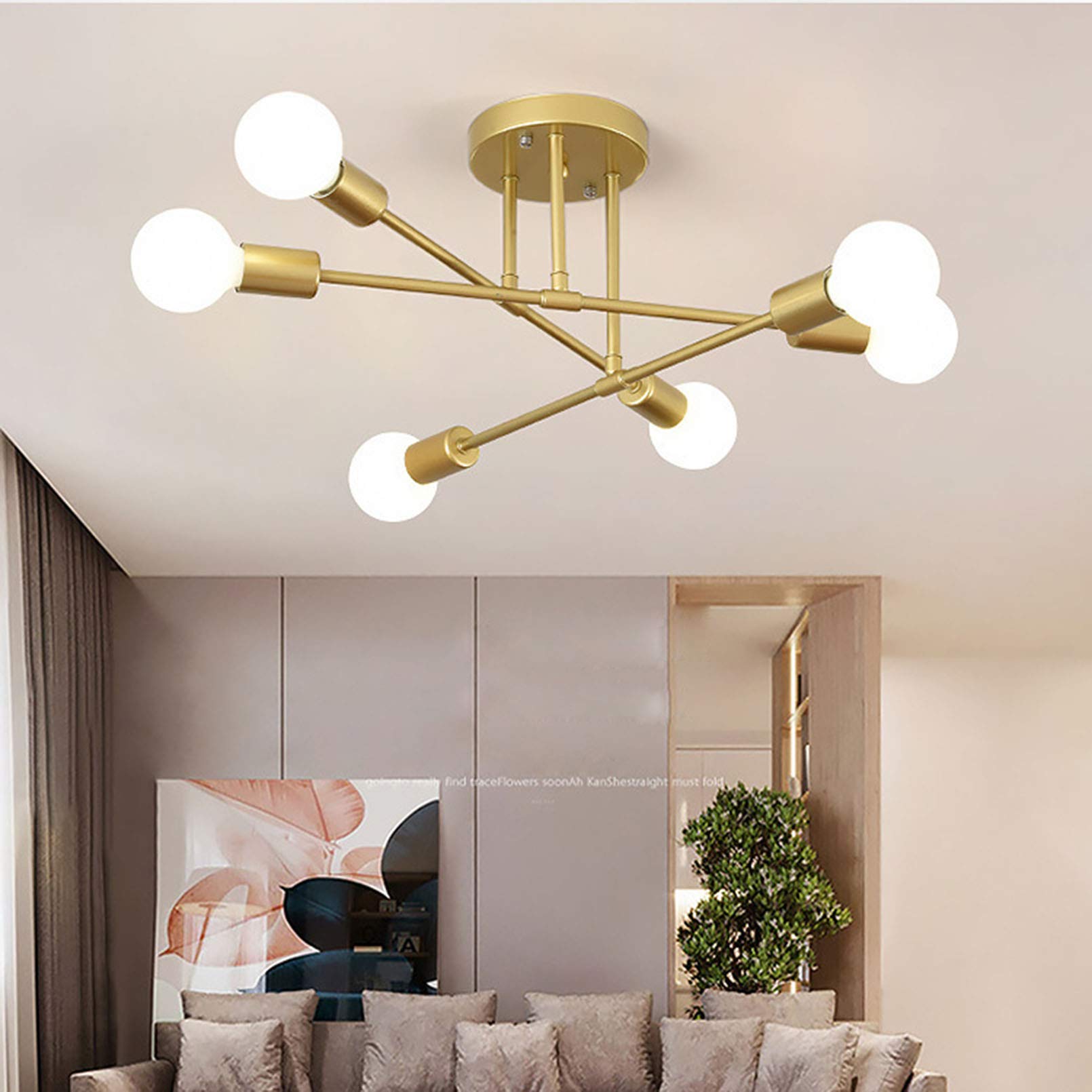 Homdiy Modern Simple LED Ceiling Lights Black Bedroom Ceiling Lamp