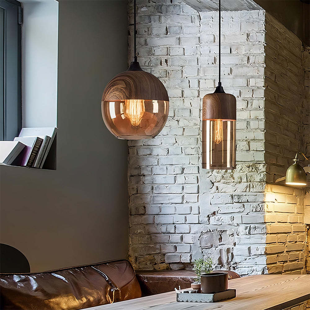 Retro Rustic Brown Organic Dining Room Pendant Lights