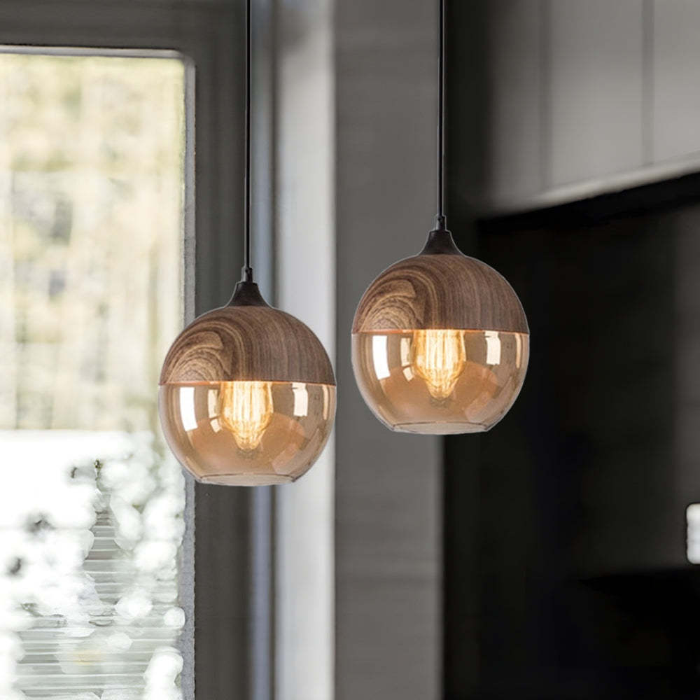 Retro Rustic Brown Organic Dining Room Pendant Lights