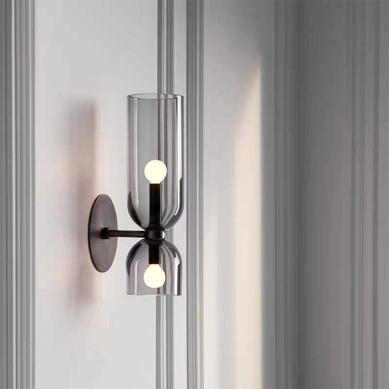 Double Head Glass Wall Lamp LED Sconce for Bedroom