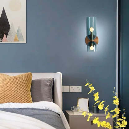 Double Head Glass Wall Lamp LED Sconce for Bedroom