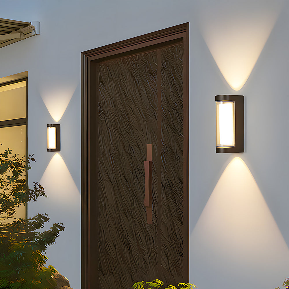 LED Waterproof Up and Down Black Outdoor Wall Lighting