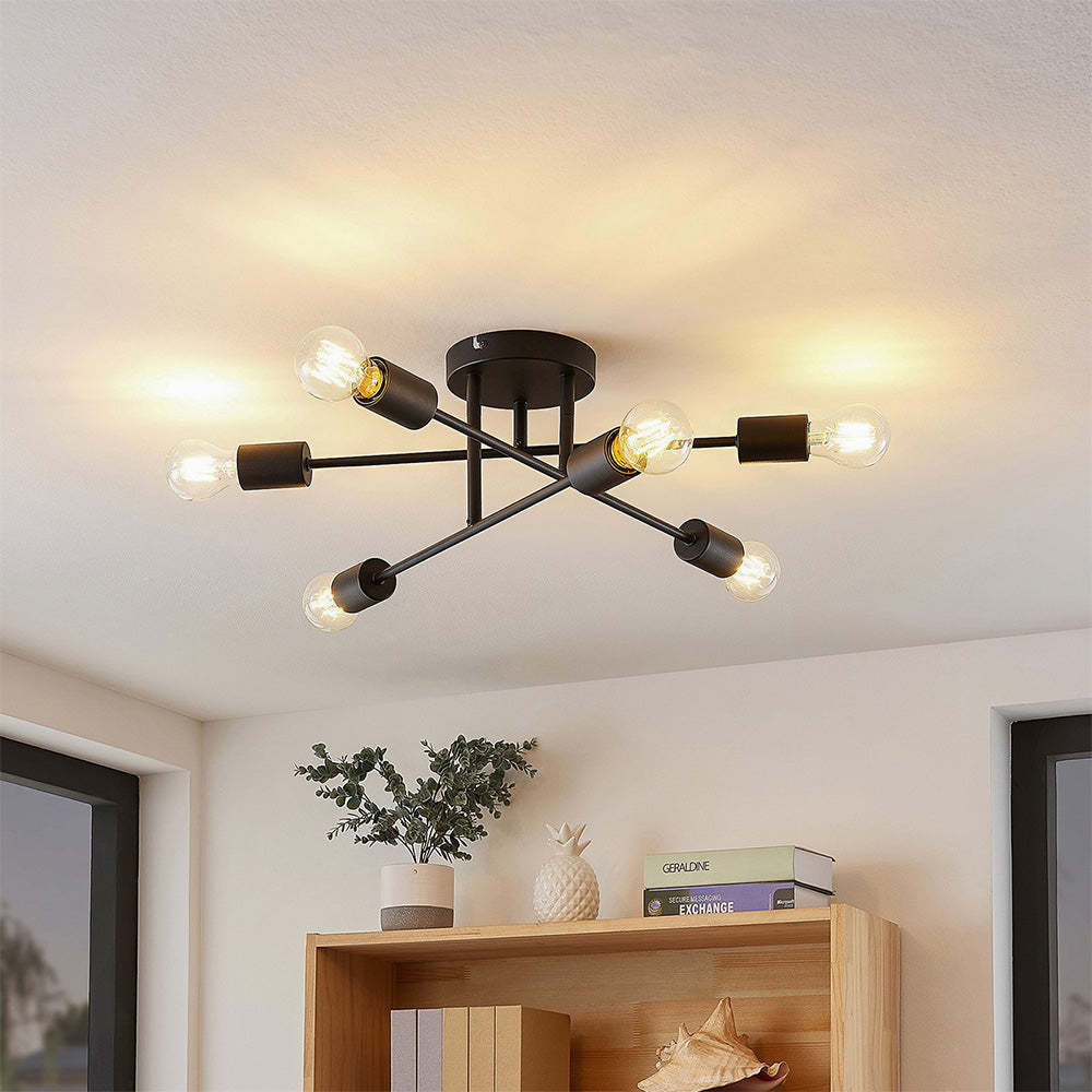 Homdiy Ceiling Lights Black Modern Iron Classic Ceiling Light For Bedroom