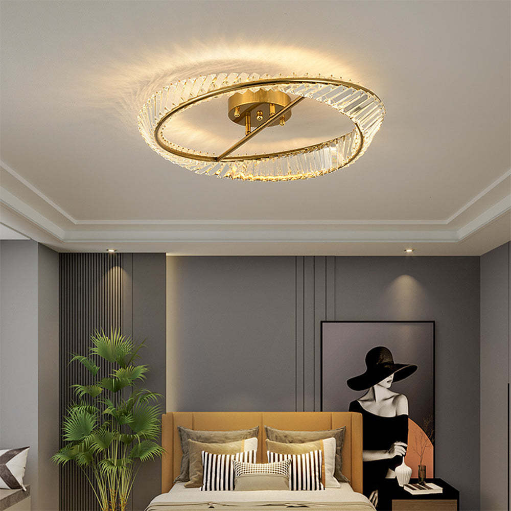 Homdiy Modern Ceiling Lights Luxury LED Crystal Ceiling Lamp For Master Bedroom