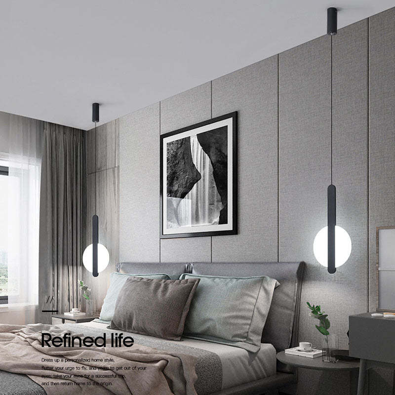 Modern Acrylic Led Pendant Light for Bedroom Bedside -Homdiy