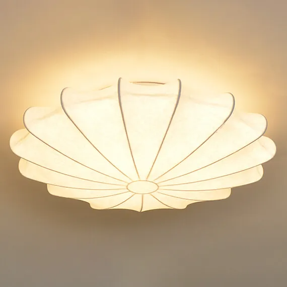 White Silk Flush Mount Ceiling Light -Homdiy