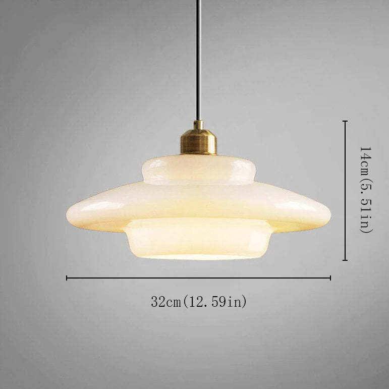 Mid Century Milk White Glass Pendant Hanging Light