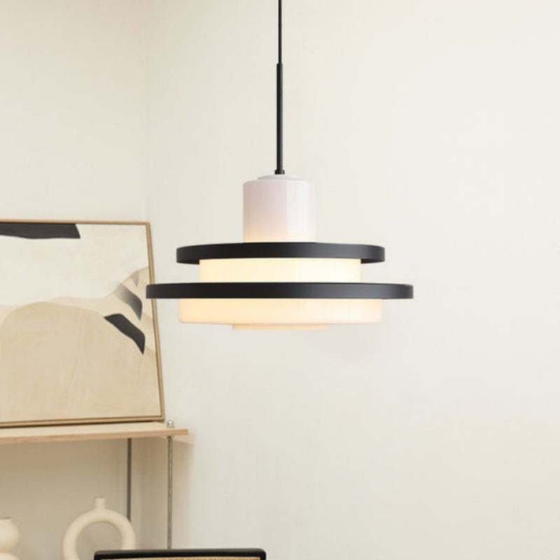 Middle Century Double layer Bauhaus Equator Glass Pendant Light