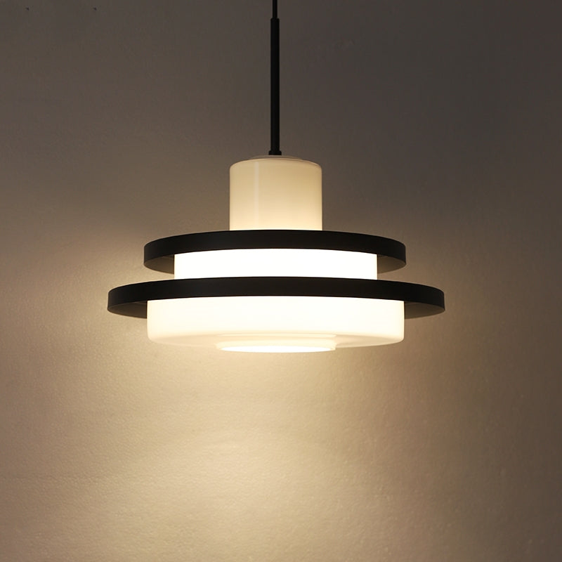 Middle Century Double layer Bauhaus Equator Glass Pendant Light