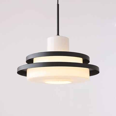 Middle Century Double layer Bauhaus Equator Glass Pendant Light