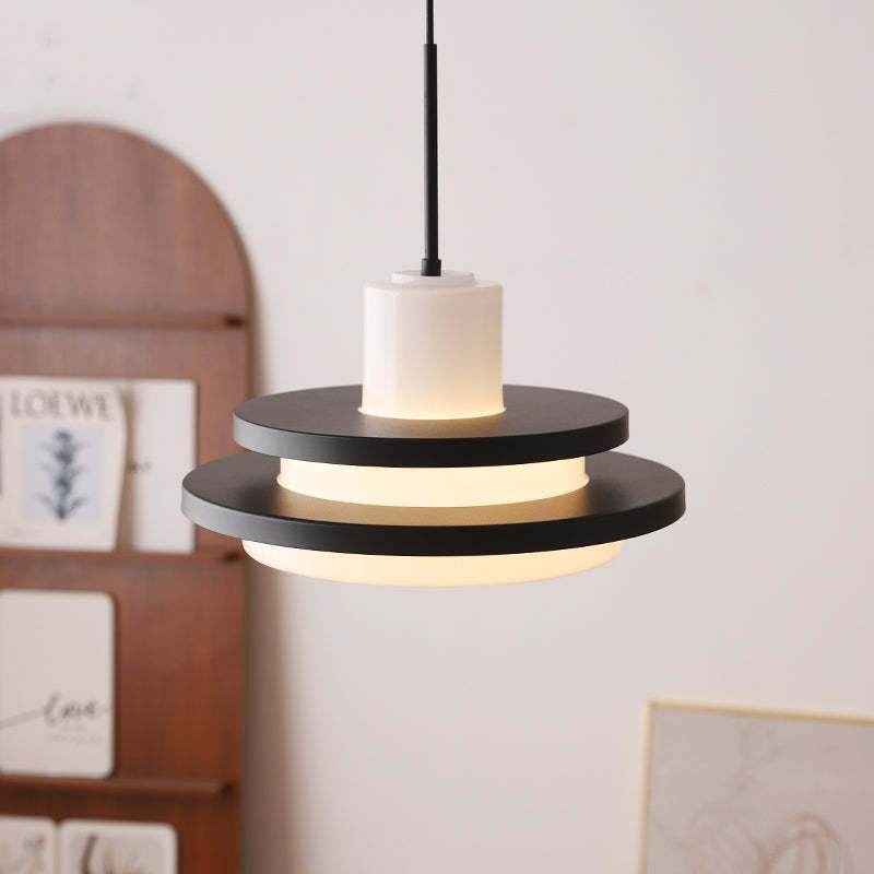 Middle Century Double layer Bauhaus Equator Glass Pendant Light