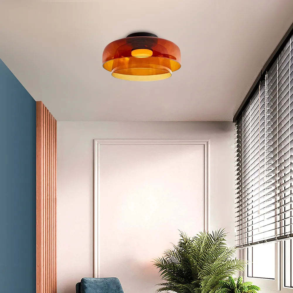 Minimalist Glass Flush Mount Ceiling Lamp