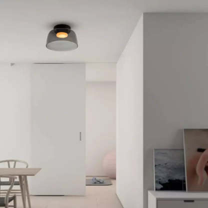 Bauhaus Style Glass Bowl Shaped Ceiling Light